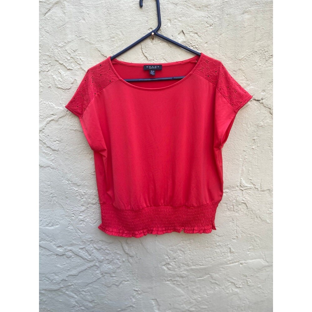 Grace top with eyelet detailed shirt sz m
